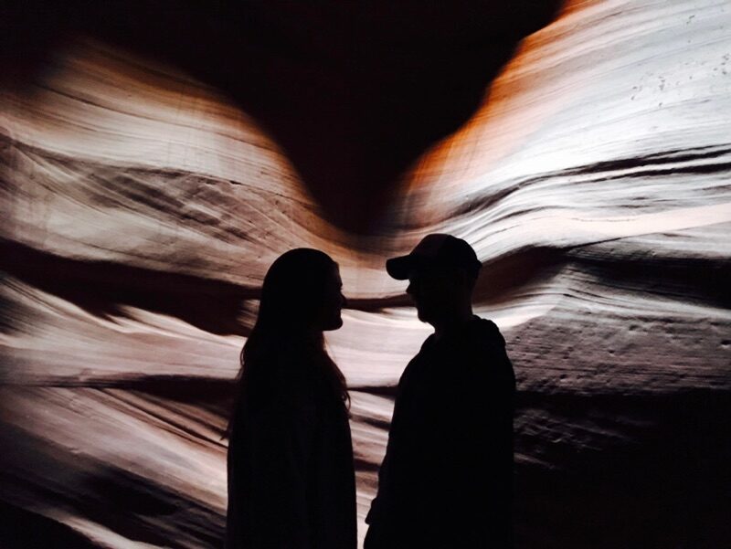 Light beams inside the sandstone curves of Antelope Canyon