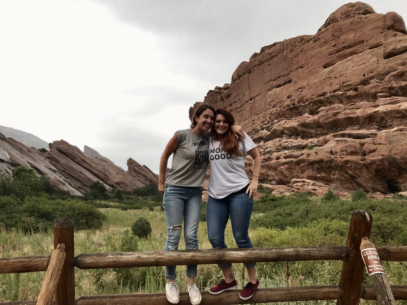 Karlee and Mary at Red Rocks wearing More Good shirts