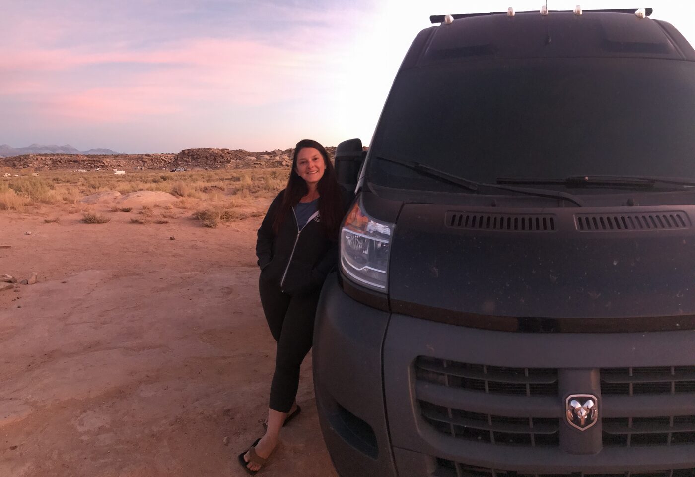 The van at golden hour
