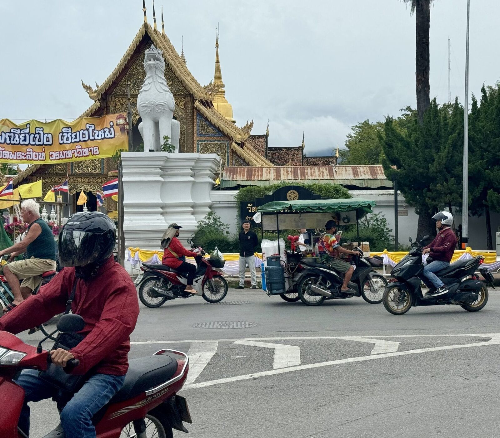 Golden temple rooftops in Chiang Mai