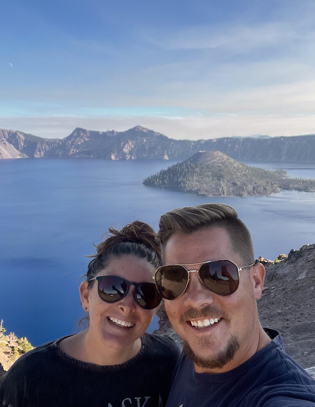 Jesse and Karlee at the rim of Crater Lake